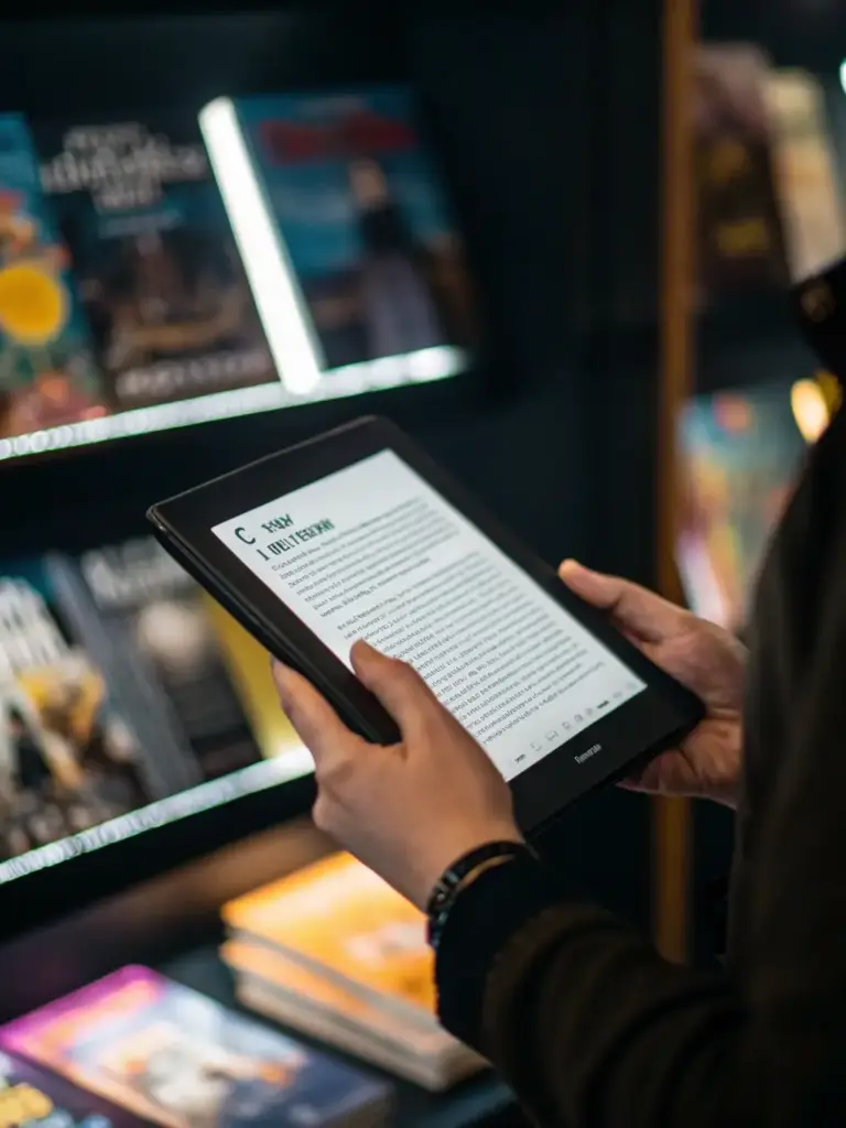 A person swiping through the pages of a digital magazine on a tablet, showcasing the smooth transition and interactive experience.