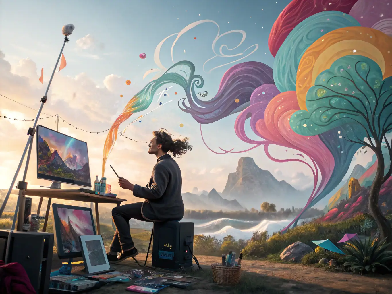 A designer working on a digital publication layout, customizing the look and feel to match the client's brand.